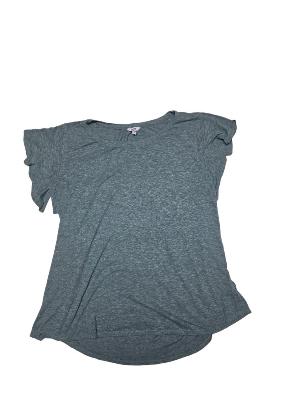 Sonoma Goods For Life Women Blue Heather Short Sleeve Casual T-Shirt Size L